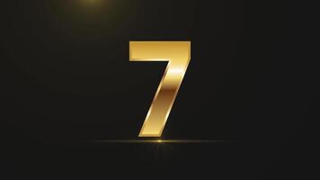 Golden numbers ten to zero countdown motion graphics 4K video