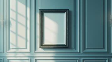Empty photo frame mockup on beautiful background for branding product presentation