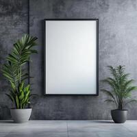 Empty photo frame mockup on beautiful background for branding product presentation