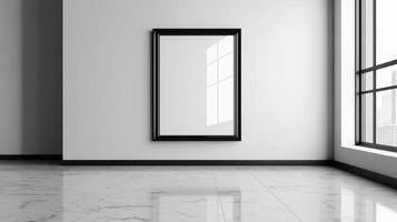 Empty photo frame mockup on beautiful background for branding product presentation