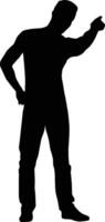 Man pointing pose silhouette illustration vector