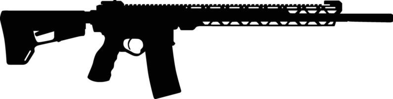 An automatic rifle silhouette on a white background vector