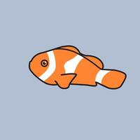 Clown Fish Ocean Cartoon design illustration and icon for website, digital and print vector