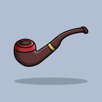 Smoke Cigarette Pipe Cartoon design illustration and icon for website, digital and print vector