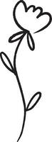 Rose flower hand drawn doodle element. Decoration element for invitation design.k and white drawing of a flower vector