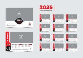 Focus and Thrive 2025 Desk Calendar Design vector