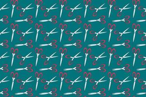 A vibrant seamless pattern featuring open and closed cartoon-style scissors. Perfect for back-to-school designs, kids crafts, and educational projects. vector