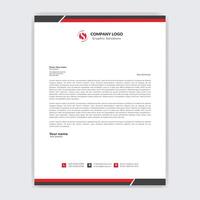 Black and Red Color Letterhead Design print template for your corporate Business vector