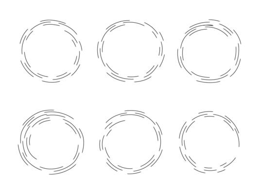 Circle dash line shape art decoration isolated illustration.