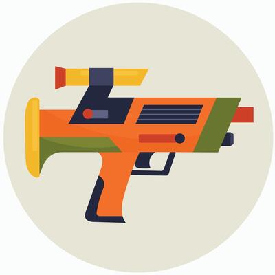 Laser gun blaster future weapon icon clipart avatar logotype isolated illustration