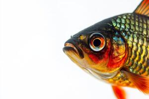 Mystic portrait of Tinfoil Barbfish isolated with white background photo
