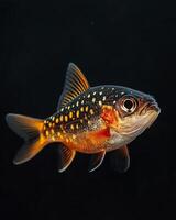 Spotted Barbfish isolated with black background photo