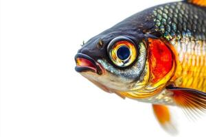 Mystic portrait of Tinfoil Barbfish isolated with white background photo
