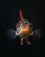 Spotted Barbfish isolated with black background photo