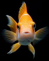 Mystus fish, copy space on right side, isolated on white background photo