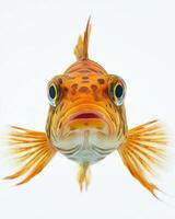 Mystus fish, copy space on right side, isolated on white background photo