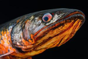 Mystic Portrait of Giant Snake Head Fish In studio photo