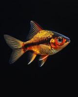 Mystic Portrait of Java Barbfish isoalted with black background photo