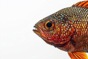 Snake skin Gourami isolated with white background photo