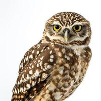 Burrowing Owl Isolated with white background photo