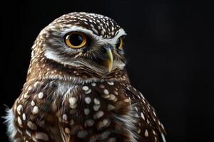 Burrowing Owl Isolated with black background photo