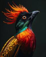 Mystic portrait of Emperor bird of paradise photo