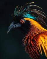 Mystic portrait of Emperor bird of paradise photo