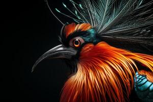 Mystic portrait of Greater Bird Isolated With Black background photo
