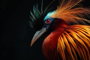 Mystic portrait of Greater Bird Isolated With Black background photo