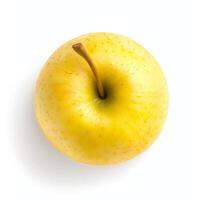 A yellow apple on a white background photo