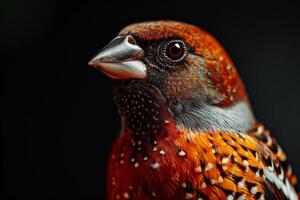 Scaly-breasted munia isolated with black background photo