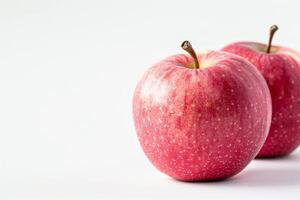 Two Red Apples Isolated With White Background photo