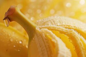 A banana with water drops on it photo