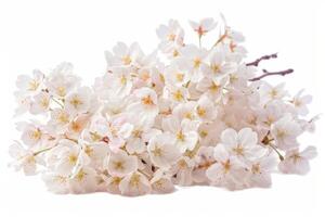 A bunch of white flowers on a white background photo