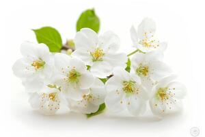 White flowers on a white background photo