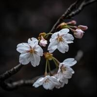 Cherry blossoms in the rain photo
