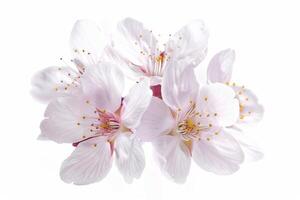 A bunch of white flowers are shown on a white background photo