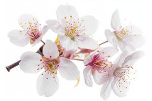A white background with a bunch of white flowers photo