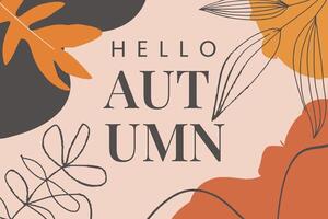 Capture the serene beauty of autumn leaves with this abstract artwork, hand-drawn leaf illustrations and sleek typography add a natural touch to fall promotions and creative project vector