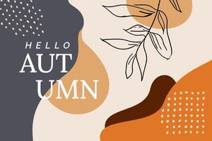 Explore the beauty of autumn with this modern abstract artwork featuring warm tones of orange, beige, and charcoal. Perfect for fall promotions and seasonal branding projects. vector