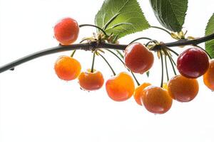 Cherries on a branch photo