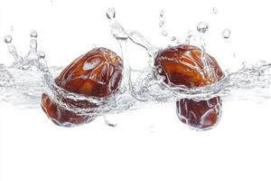 Two dates are splashing into the water photo