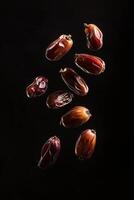 A group of dates on a black background photo