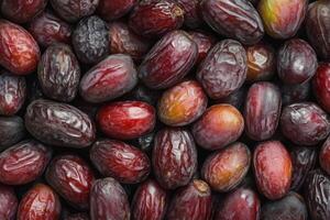 A close up of a bunch of dates photo
