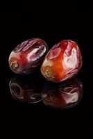 Two dates on a black background photo
