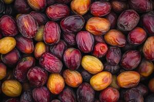 A close up of a bunch of dates photo