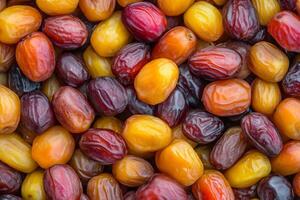 A close up of a bunch of dates photo
