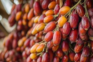 Date palm fruit on a tree photo