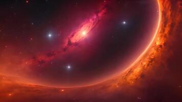 A surreal vision of galaxies and aura light in the universe, where cosmic energy and celestial bodies blend to create a mesmerizing depiction of deep space and the mysteries it holds. video