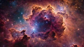 un' celeste capolavoro di galassie, stelle, e cosmico luce, Questo astratto universo scena cattura il maestoso bellezza e mistero di esterno spazio nel un' ipnotizzante visivo viaggio. video